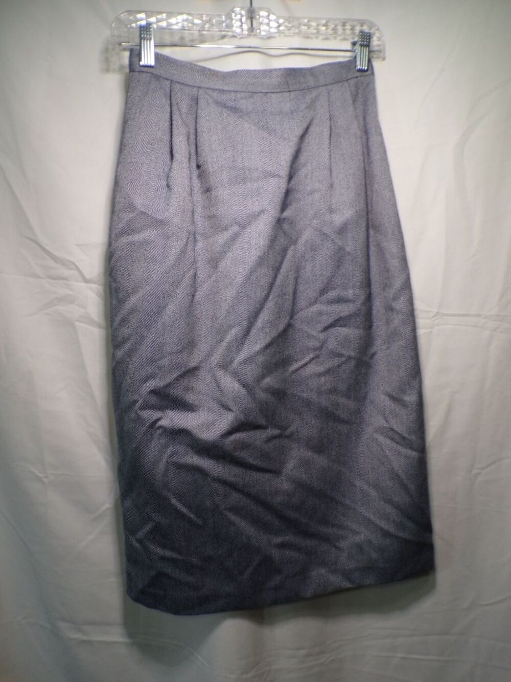 Women's Gray Pencil Midi Skirt Size 10 65% Polyester 35% Viscose Straight